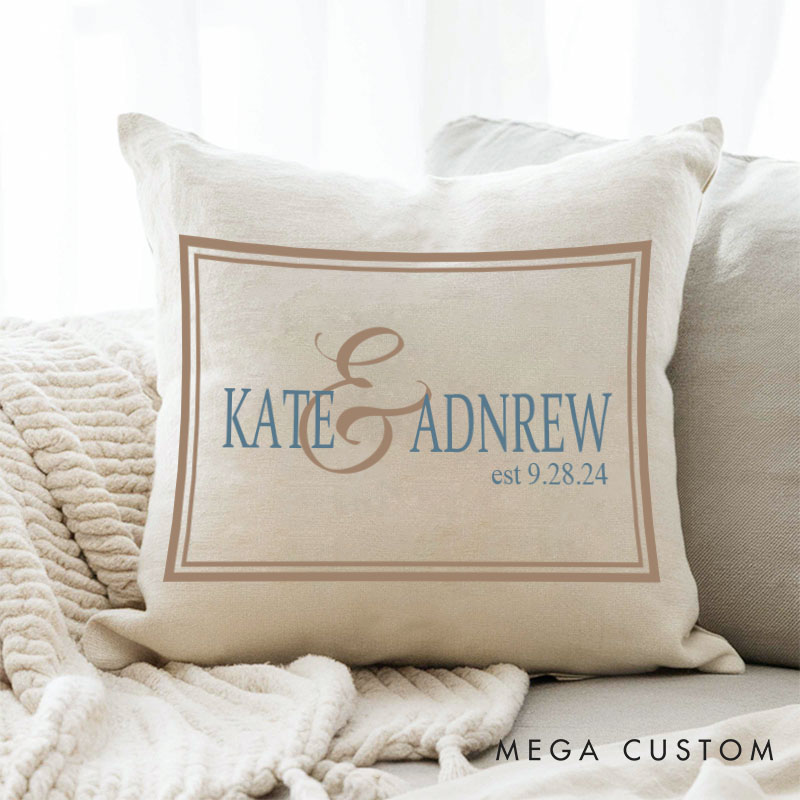 Personalized Couple Anniversary Pillow Custom Elegant Pillow with Couple Name Husband Wife Wedding Anniversary Pillow for Her Him