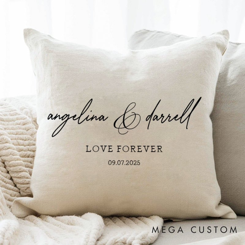 Personalized Couple Romantic Love Forever Pillow Custom Couple Name Valentine's Day Pillow Boyfriend Girlfriend Gift Husband Wife Pillow for Him Her