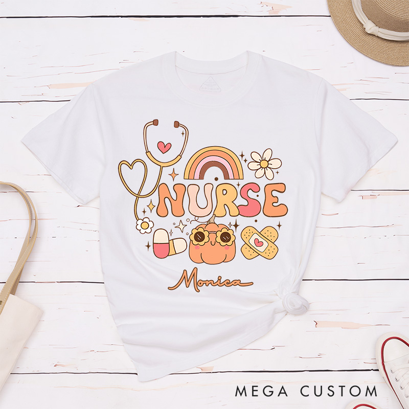Personalized Nurse T-Shirts Nurse Caring in Every Hue Fashion Design T-Shirts