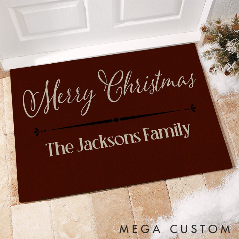 Personalized Whimsical Holiday Entry Mat for Adding a Touch of Warm to Your Home Doormat