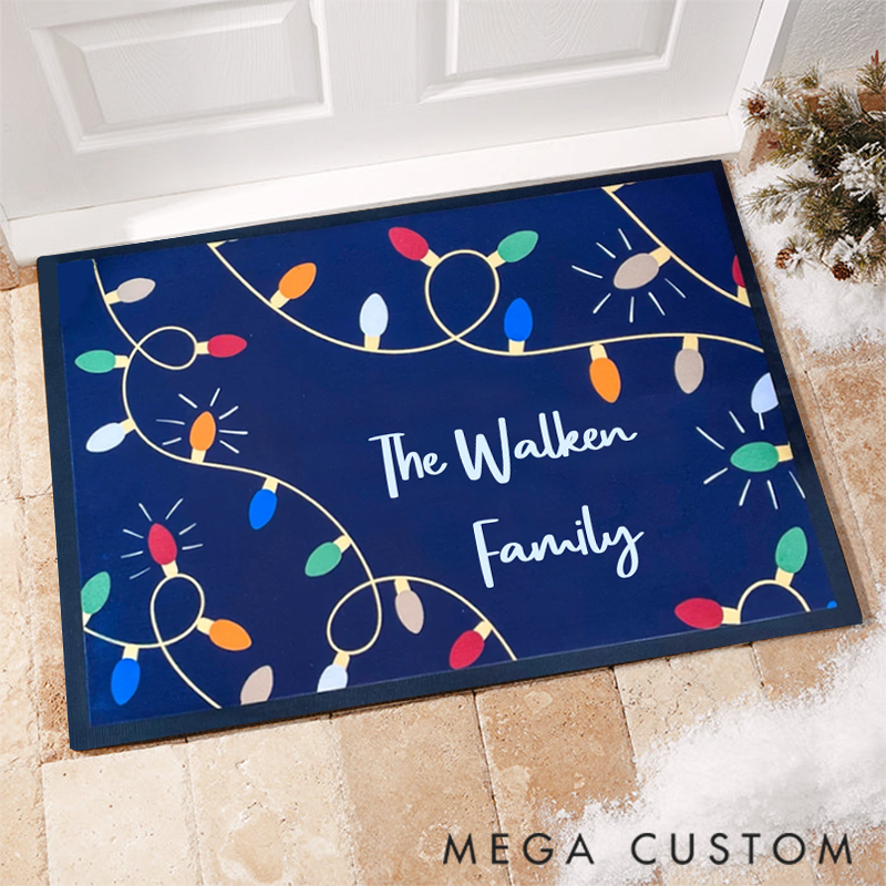 Personalized Colorful Christmas Entry Mat for Spreading Joy and Warmth to All Visitors Doormat