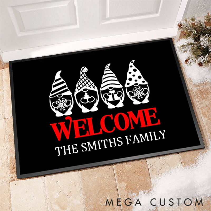 Personalized Whimsical Gnome Welcome Mat for Adding Fun and Festivity to Your Entrance Doormat