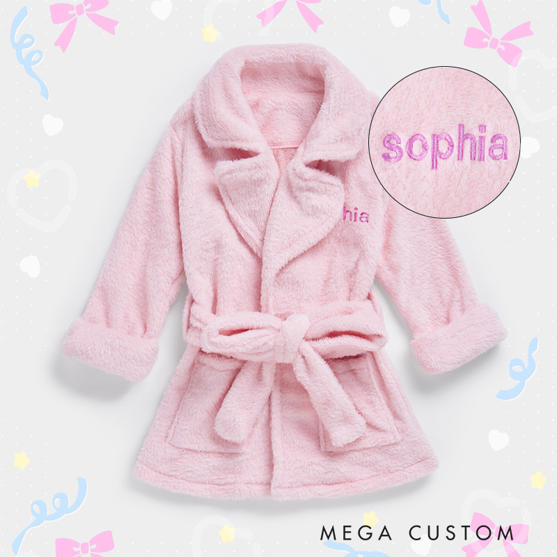 Personalized Embroidered Baby Bathrobe Baby Plush Robe with Name New Baby Gift Toddler Robe 