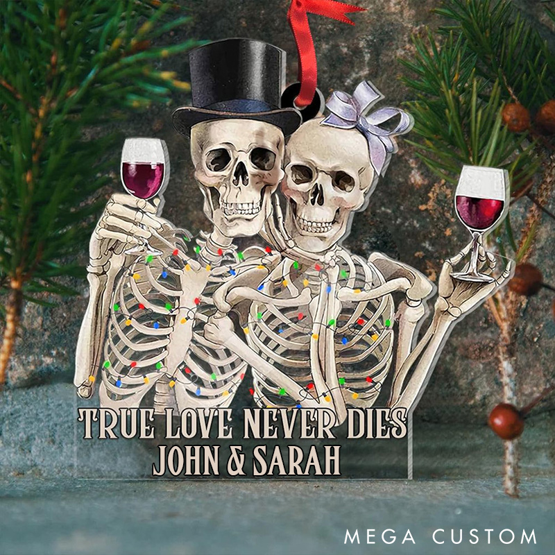 Personalized Eternal Love Halloween Ornament Gothic True Love Never Dies Skeleton Couple Ornament Halloween Ornament for Husband Wife