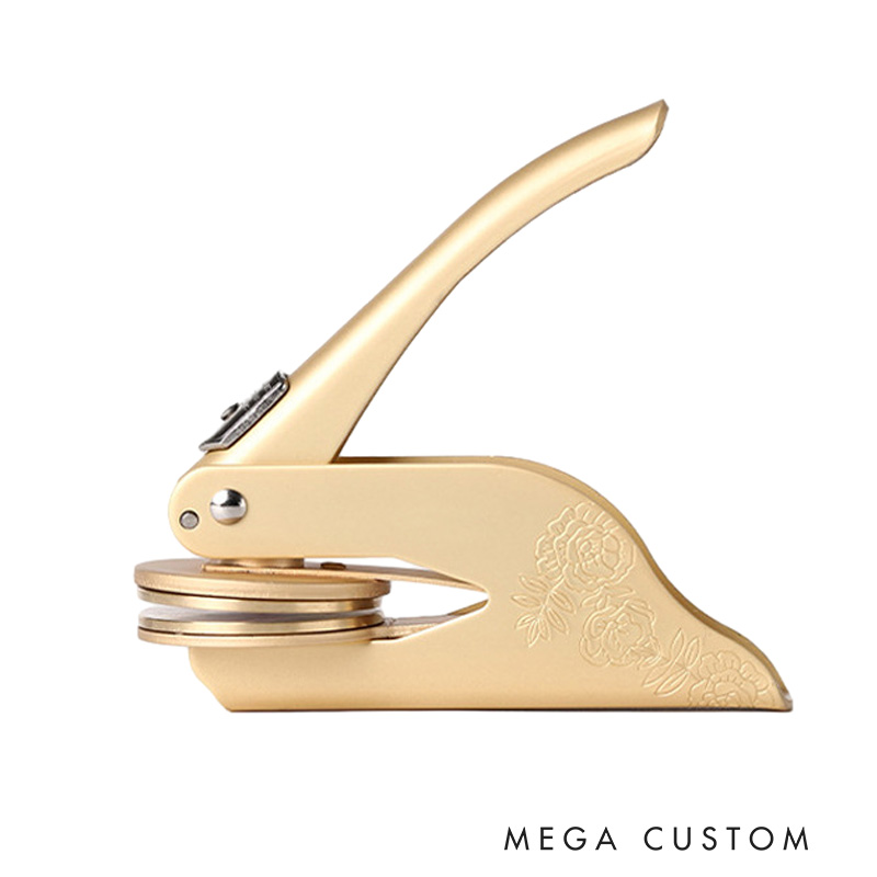 Personalized Cross Flowers Book Embosser Hand Held Embosser Embossing Stamp with Name Religious Gift Birthday Gift for Christians