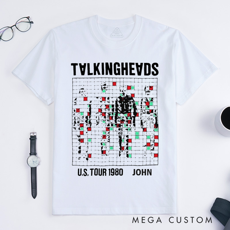 Personalized Pixel Art Retro Graphic Unisex Classic T-Shirts Custom 80s Vintage Style Unique Abstract Art Tee Perfect Gift for Music Lovers and Fans