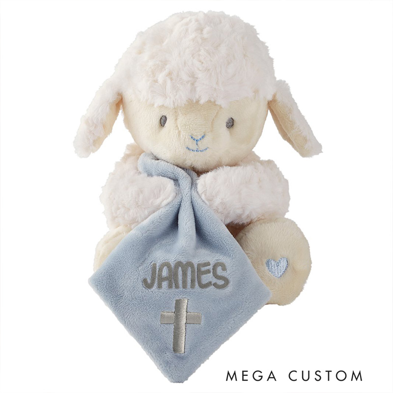 Personalized Jesus Loves me Little Lamb with Name Religious Gift Birthday Gift for Boys and Girls