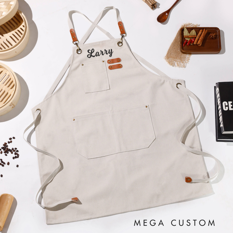 Personalized Gardening Apron with Pocket Embroidered Name Garden Workshop Apron for Gardening Lovers Gardening Gift 