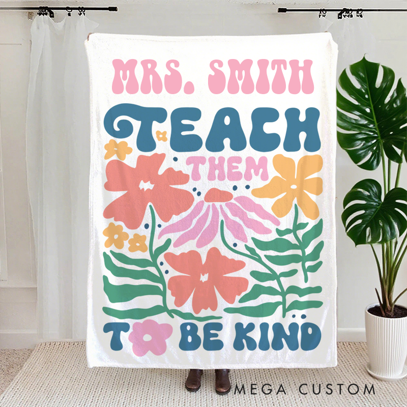 Personalized Teacher Name Blanket Cute Design Teacher Blanket Gift for Teacher