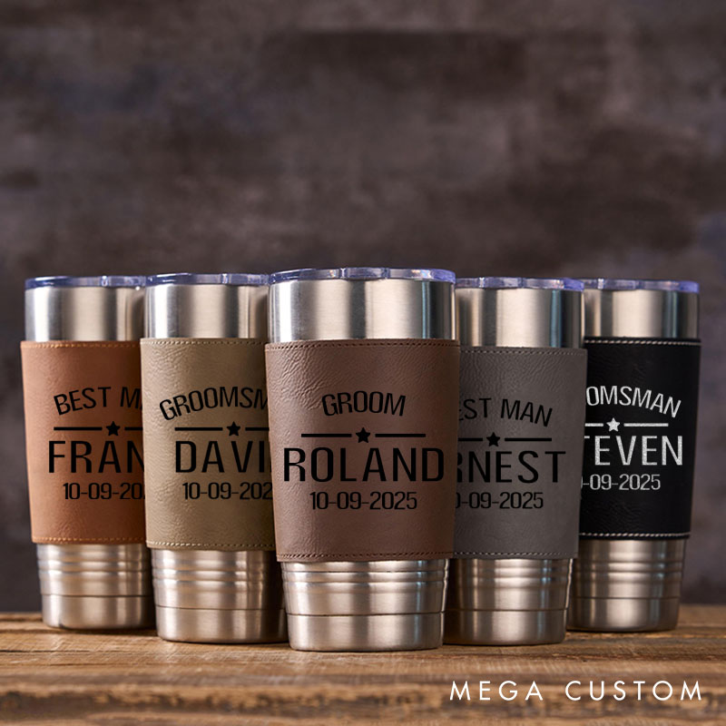 Personalized Groomsmen Gifts Tumbler 20oz Groomsmen Coffee Mugs for Men Groomsman Gift Best Man Gift Bachelor Gifts for Him