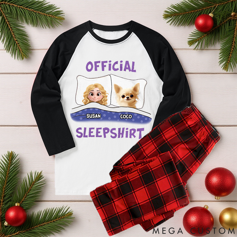 Personalized Dog Lover Official Sleepshirt Cartoon Family Matching