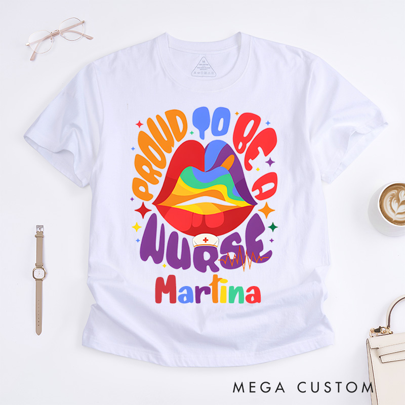 Personalized Nurse T-Shirts Proud to Be a Nurse Fashion Design T-Shirts