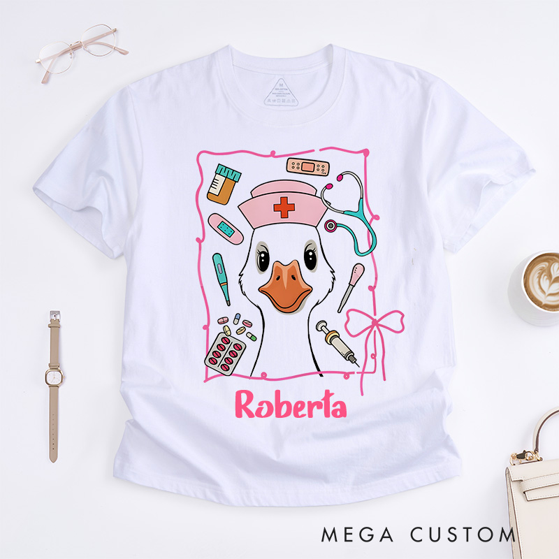 Personalized Nurse T-Shirts Nurse Goose Fashion Design T-Shirts