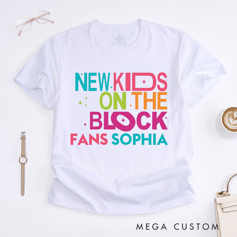 Personalized Retro Colorful Block Letter Fans Name Custom Unisex Classic T-Shirts Unique Gift for Music Lovers Present for Him Her Family Friends