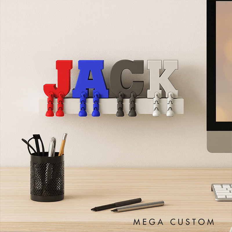 Personalized Letter Decor with Dangling Legs and Custom Name