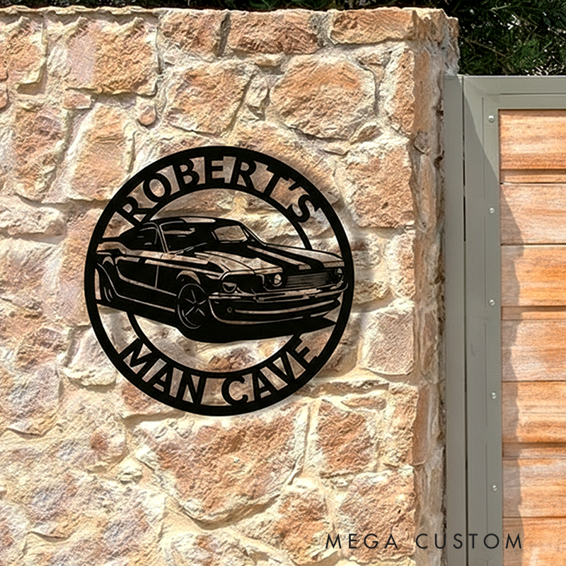 Custom Metal Garage Sign Personalized Car Garage Wall Decor with Name Man Cave Workshop Wall Art Gift for Racer and Racing Lovers