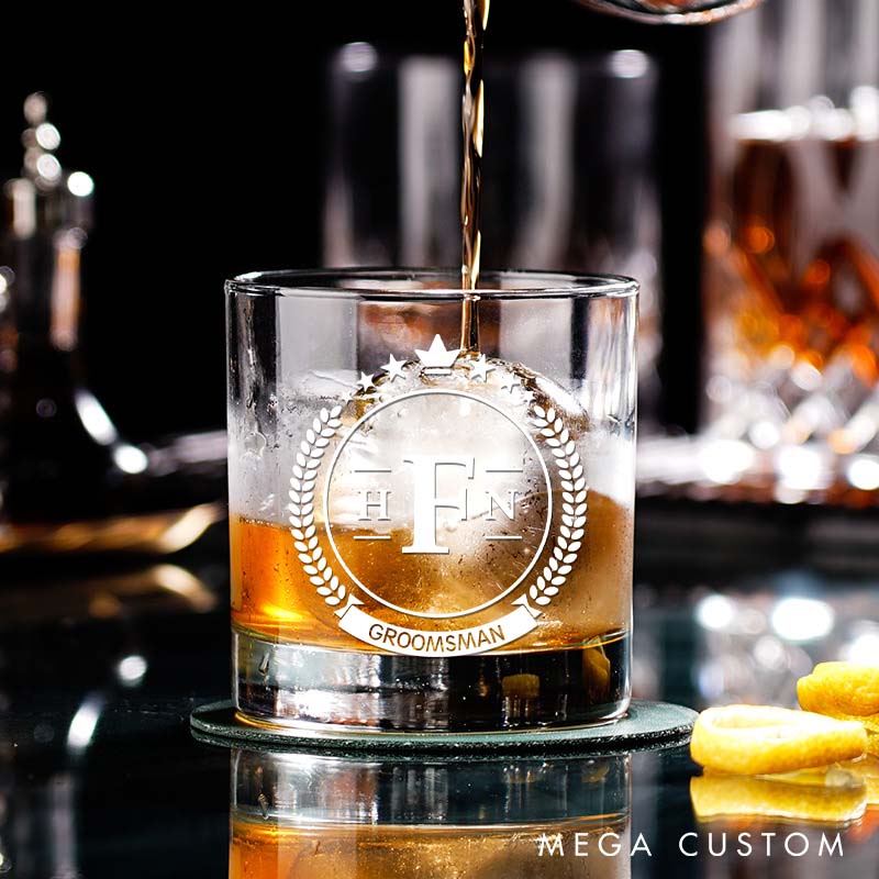 Personalized Groom Gift Whiskey Glasses Groomsman Proposal Gift Whiskey Glasses Bachelor Party Glasses Cup Men’s Wedding Favors Whiskey Glasses