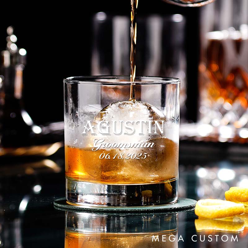 Personalized Classic Groomsmen Whiskey Glasses Men's Bachelor Favors Glasses Cup for Groom Groomsman Proposal Gift Whiskey Glasses Best Man Whiskey Glasses