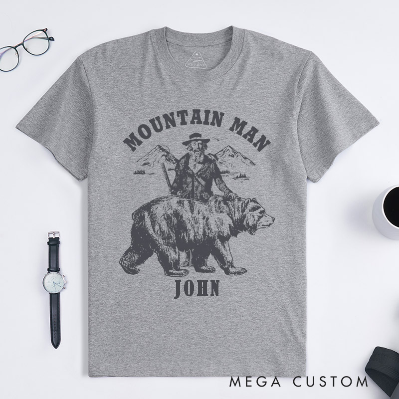 Personalized Country Music Name Unisex Classic T-Shirts Custom Outdoor Adventure Bear Graphic Gift Unique Music Lover Shirt for Men