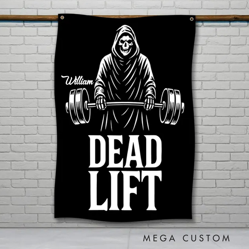 Personalized Deadlift Gym Flag Throw Blanket Adventures Weightlifting Art Gym Decor Gift Gym Lovers