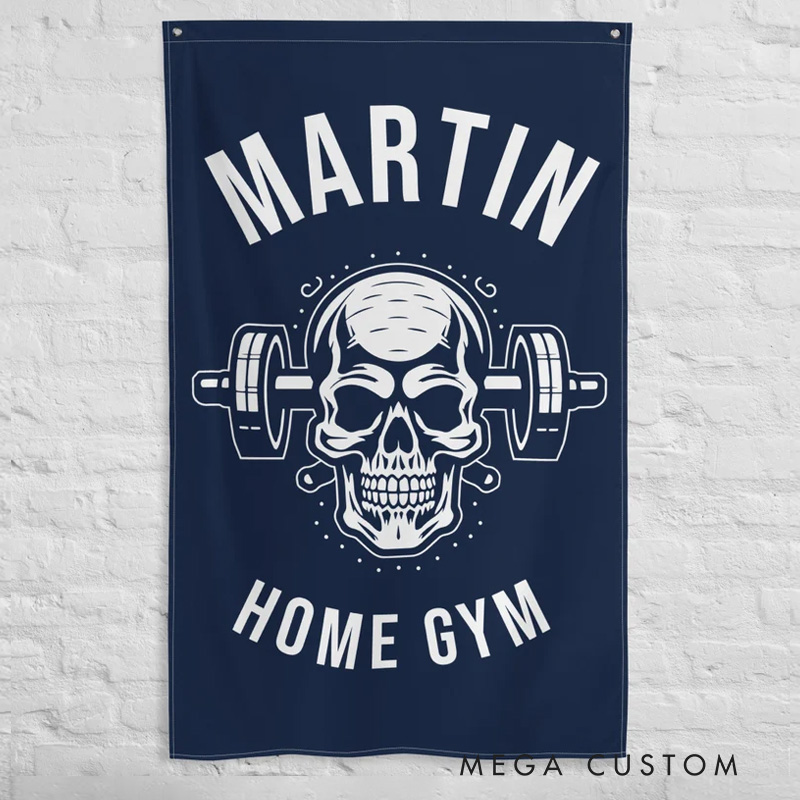 Personalized Skull Weights Throw Blanket Adventures Weightlifting Art Gym Decor Gift Gym Lovers