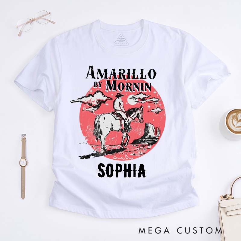 Personalized Cowboy Western Horse Riding Classic T-Shirts Custom Retro Country Music Gift for Men Women Lovers Outdoors Riders Birthday Present