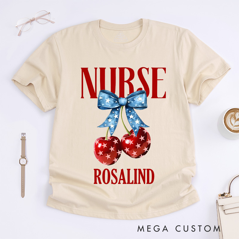 Personalized Nurse T-Shirts Nurse Sweet and Patriotic Fashion Design T-Shirts