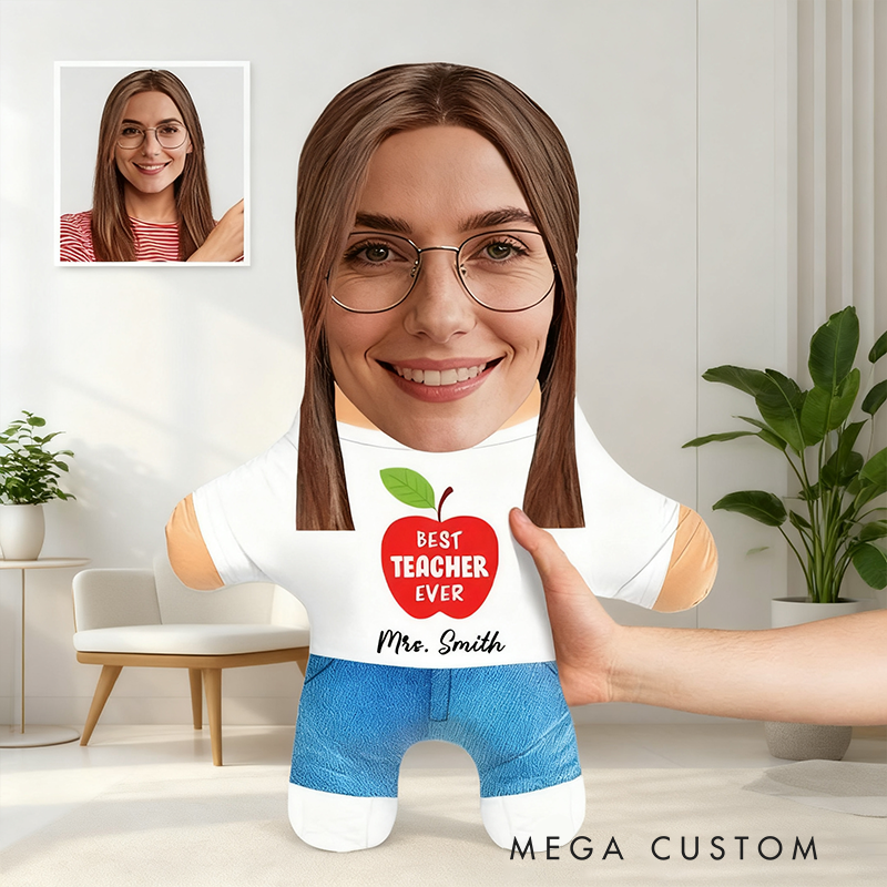 Personalized Teacher Face Pillow Cute Face Photo Design Funny Gift for Teachers