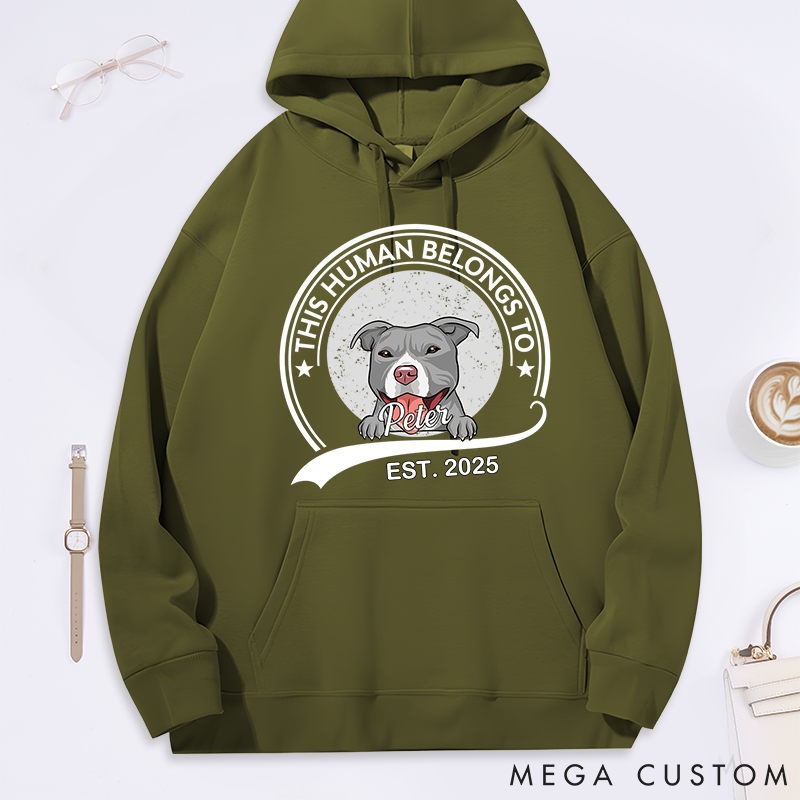 Personalized Dog Lover this Human Belongs to Dog Classic Hoodies