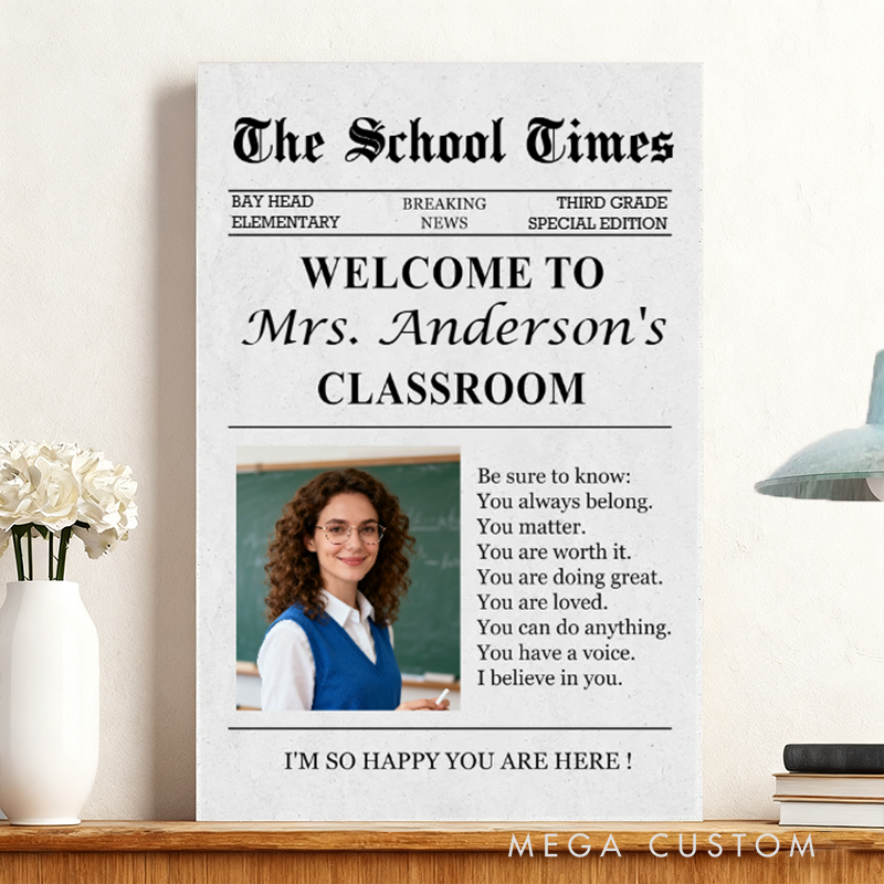 Personalized Teacher Poster Print Gift Home Classroom Wall Art Unique Gift for Teachers