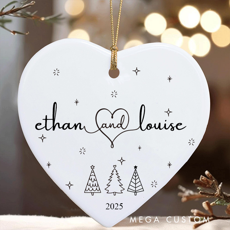 Personalized Couple Christmas Ornament Husband and Wife Xmas Ornament Couple  2025 Keepsake Gift with Name Christmas Tree Decor for Couple