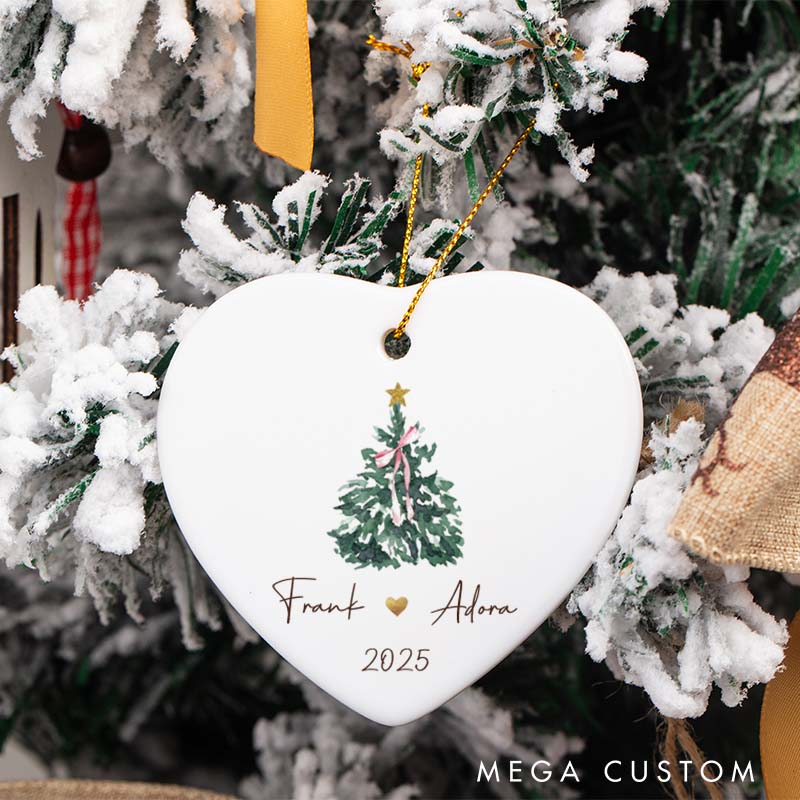 Personalized Christmas Tree Ornament Couple 2025 Holiday Keepsake Husband Wife Xmas Ornament Holiday Decor Gift for Couple