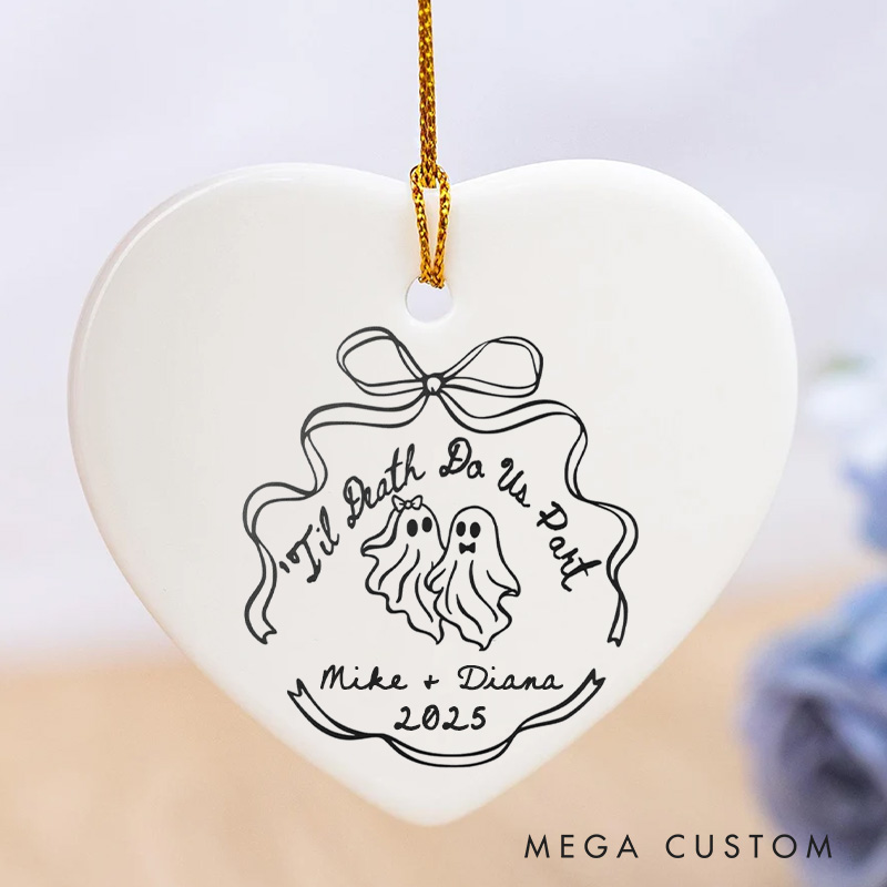 Personalized Til Death Do Us Part Halloween-Themed Ornament Couple 2025 Halloween Ornament Gift Wife Husband Halloween Gift Ornament
