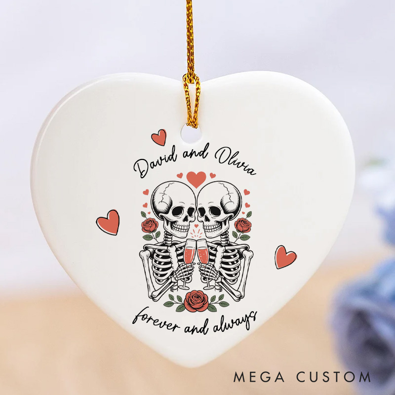 Personalized Couple Skeleton Ornament Romantic Halloween Ornament for Husband Wife Anniversary Gift Ornament Couple Halloween Gift