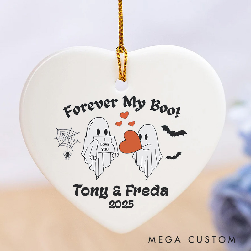 Personalized Forever My Boo Ghost Couple Ornament Cute Halloween Ghost Ornament Couple Halloween Gift Couple Autumn Gift Ornament