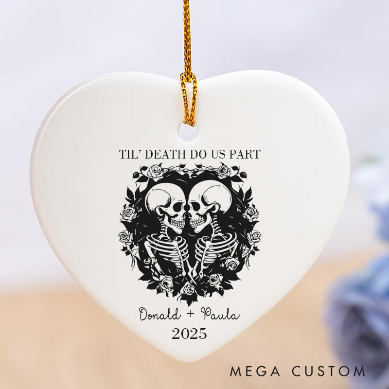 Personalized Til' Death Do Us Part Skeleton Couple Ornament Gothic Love Halloween Ornament Couple Halloween Gift Husband Wife Autumn Gift