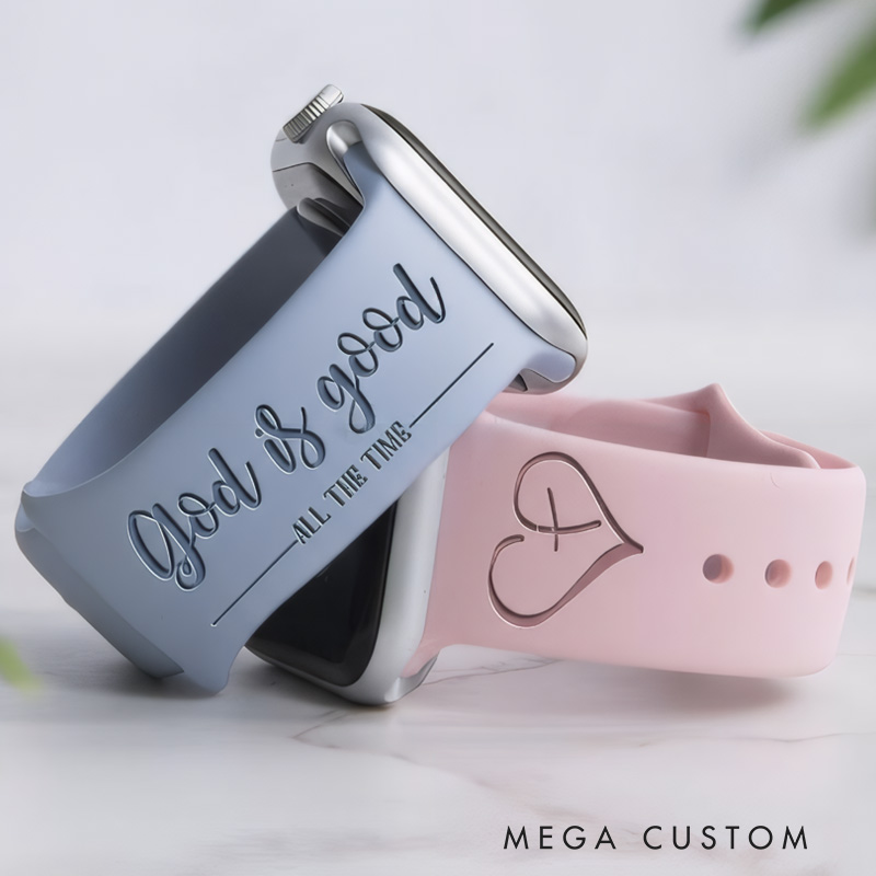 Personalized God is Good all the Time Silicone Watch Band for Apple Watch Religious Christian Gift for Her