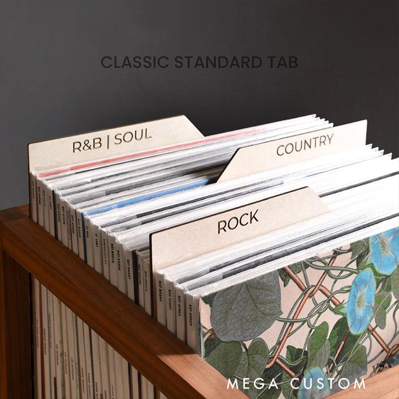 Personalized Wooden Vinyl Record Dividers Classic Tab record dividers Musician Gift Music Teacher Gift Father Gift