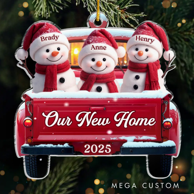 Personalized Acrylic Ornament Custom Family Christmas Ornament Gifts For Mom Dad Kids Family Sleigh Vibes