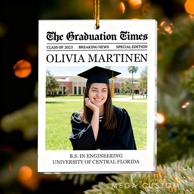 Personalized Teacher Christmas Ornament the Graduation Times Design Acrylic Ornament Christmas Gift for Teachers
