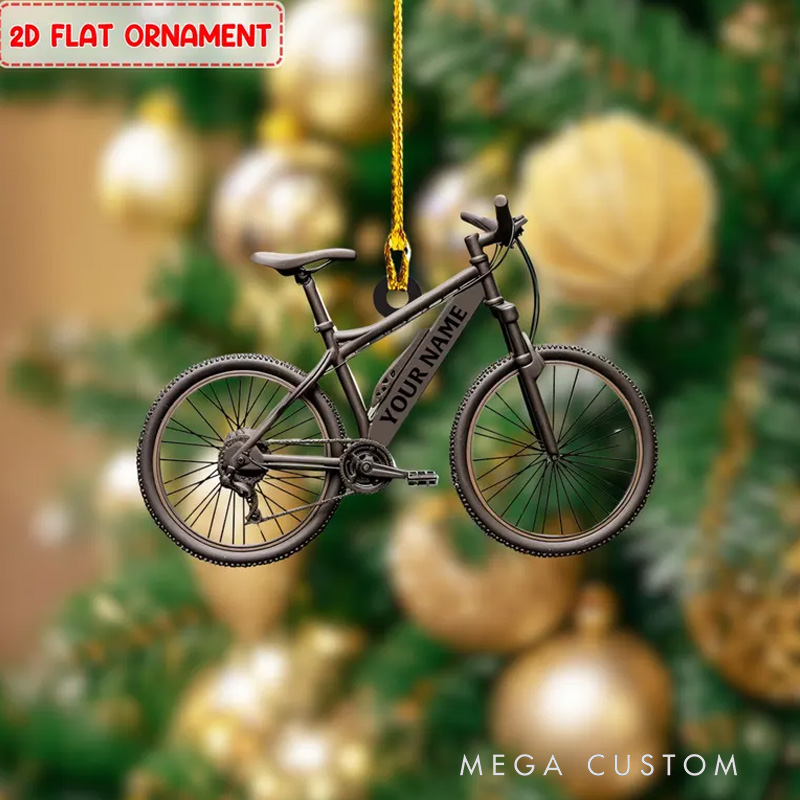 Personalized Bicycle Christmas Ornament 2D Flat Ornament Cycling Ornament Bicycle Gift Christmas Gift For Bicycle Rider