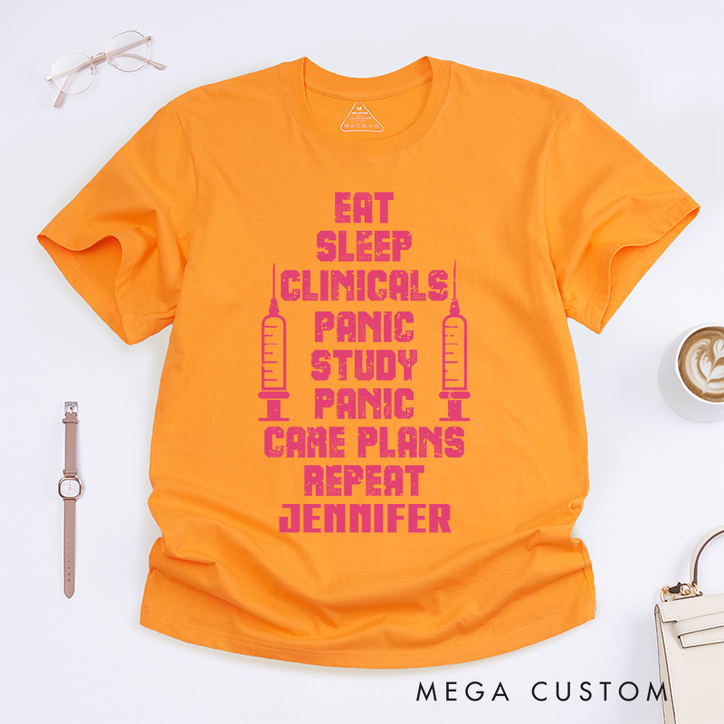 Personalized Nurse T-Shirts Nursing Student Routine Fashion Design T-Shirts