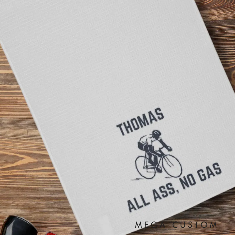 Personalized Riding Hand Towel Embroidered Cycling Sport Towel Road Bike Gift with Name Race Day Gift for Cyclist