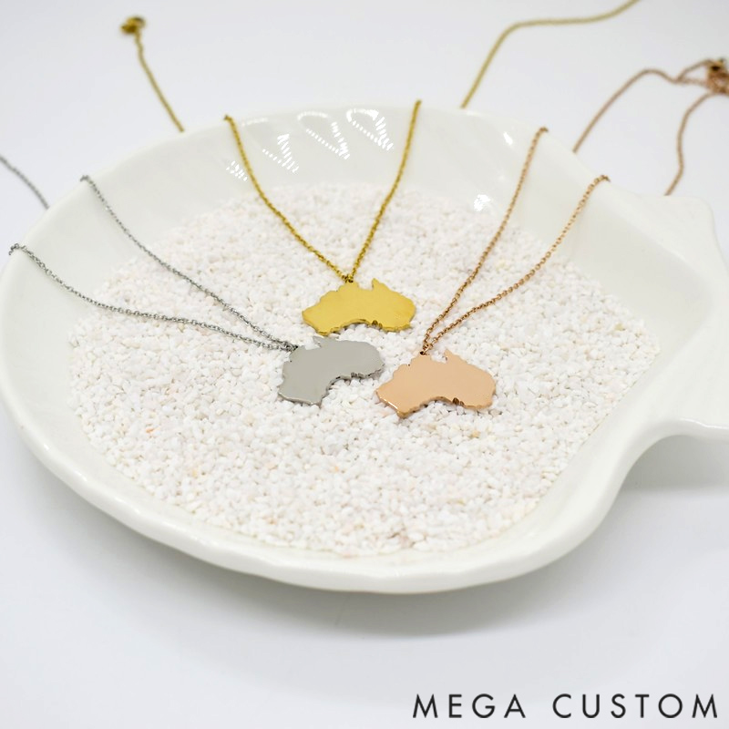 Custom State Country City Necklace Travel Destination Map Gift for Travel Lovers