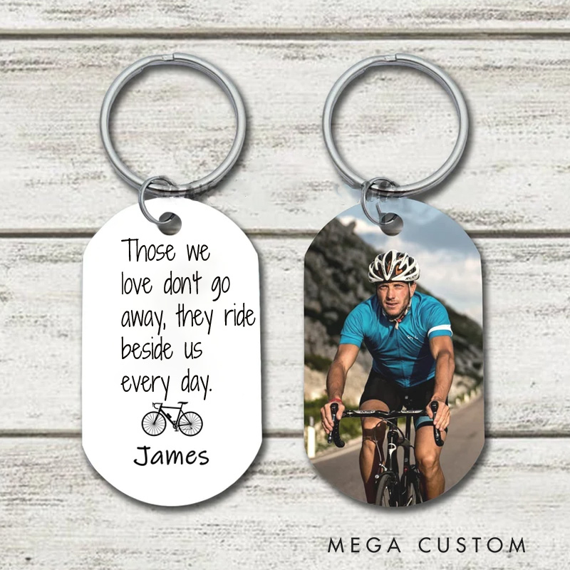 Personalized Cyclist Memorial Keychain Remembrance Gift For Bicycle Rider Bicyclist Memorial Gift