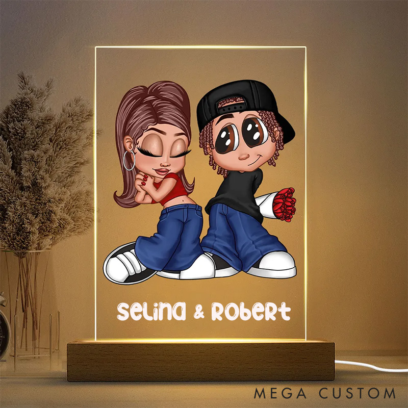 Personalized Couple Y2K LED Night Light Gift for Couple 