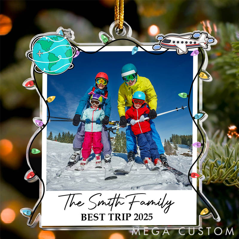 Personalized Acrylic Ornament Best Trip Family Gift for Travel Lovers