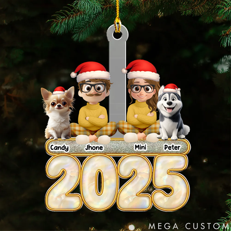 Personalized Dog Lover this is Us and the Dog Christmas Ornament