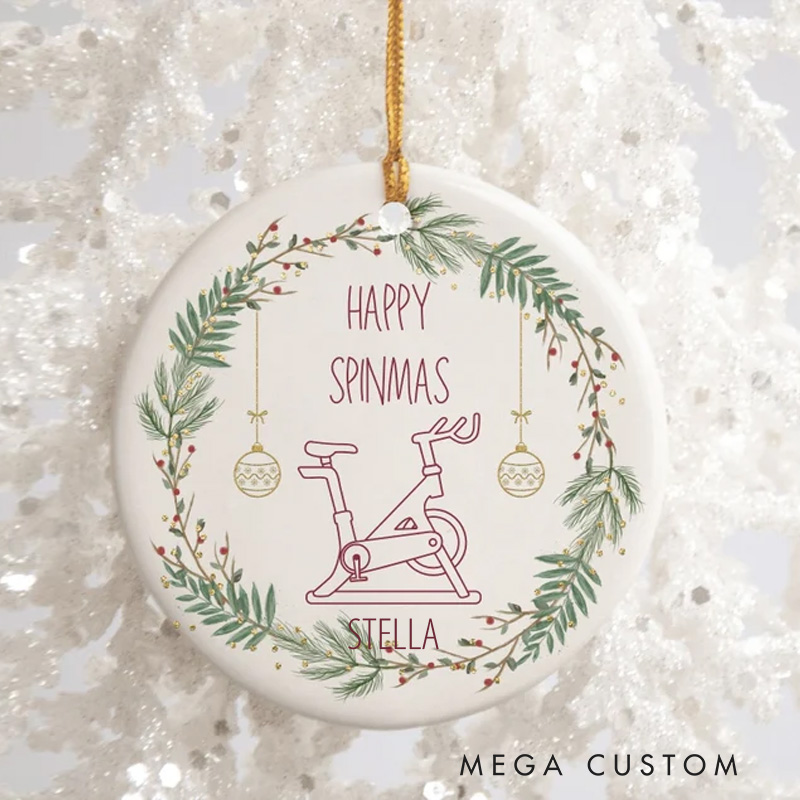 Personalized Spin Bike Ornament Indoor Cycling Gift For Spin Instructor Spinning Ornament Bicycle Gift For Spin Bike lover Cycle Biking Gift Bicycle Ride