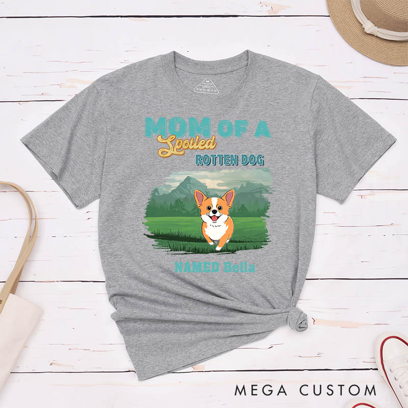 Personalized Dog Lover Mom of Spoiled Rotten Dogs T-Shirt
